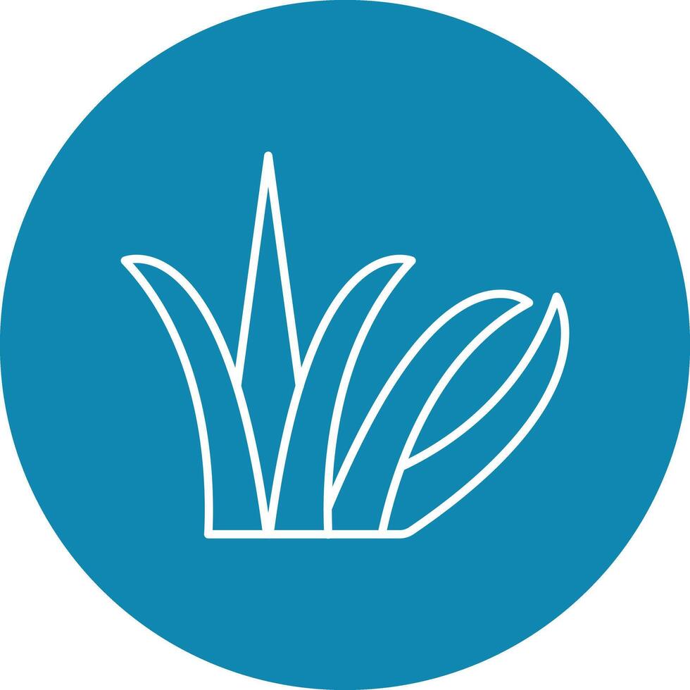 Grass Line Circle Icon Design vector
