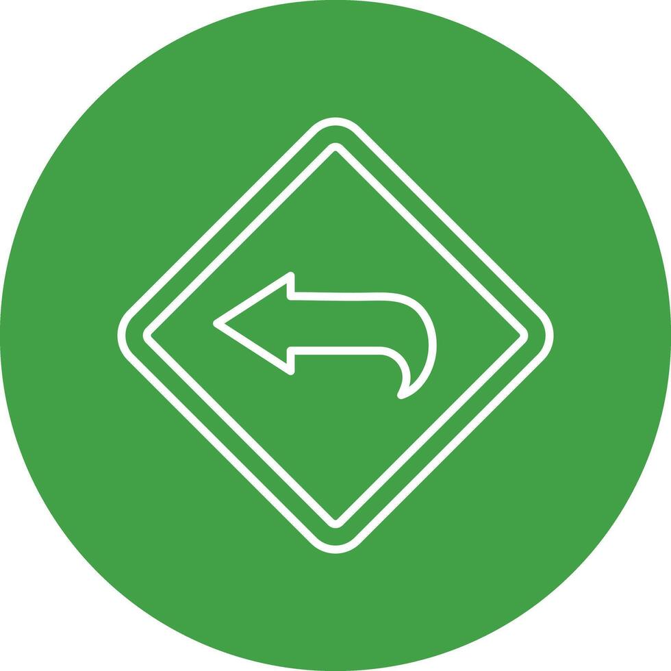 Curved Left Line Circle Icon Design vector