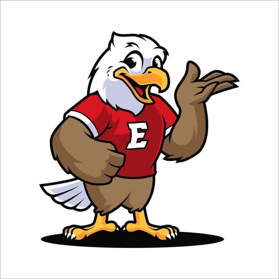 Eagle cartoon mascot character illustration vector