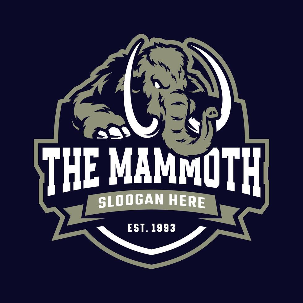 Mammoth mascot logo design template vector