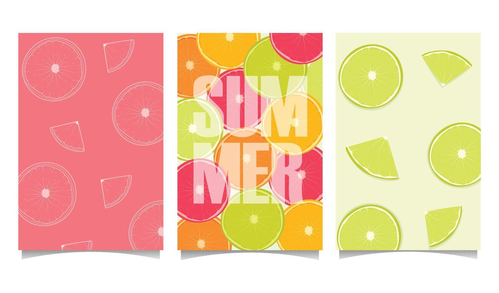 Summer social media post set illustration, hello summer, poster, summer background vector
