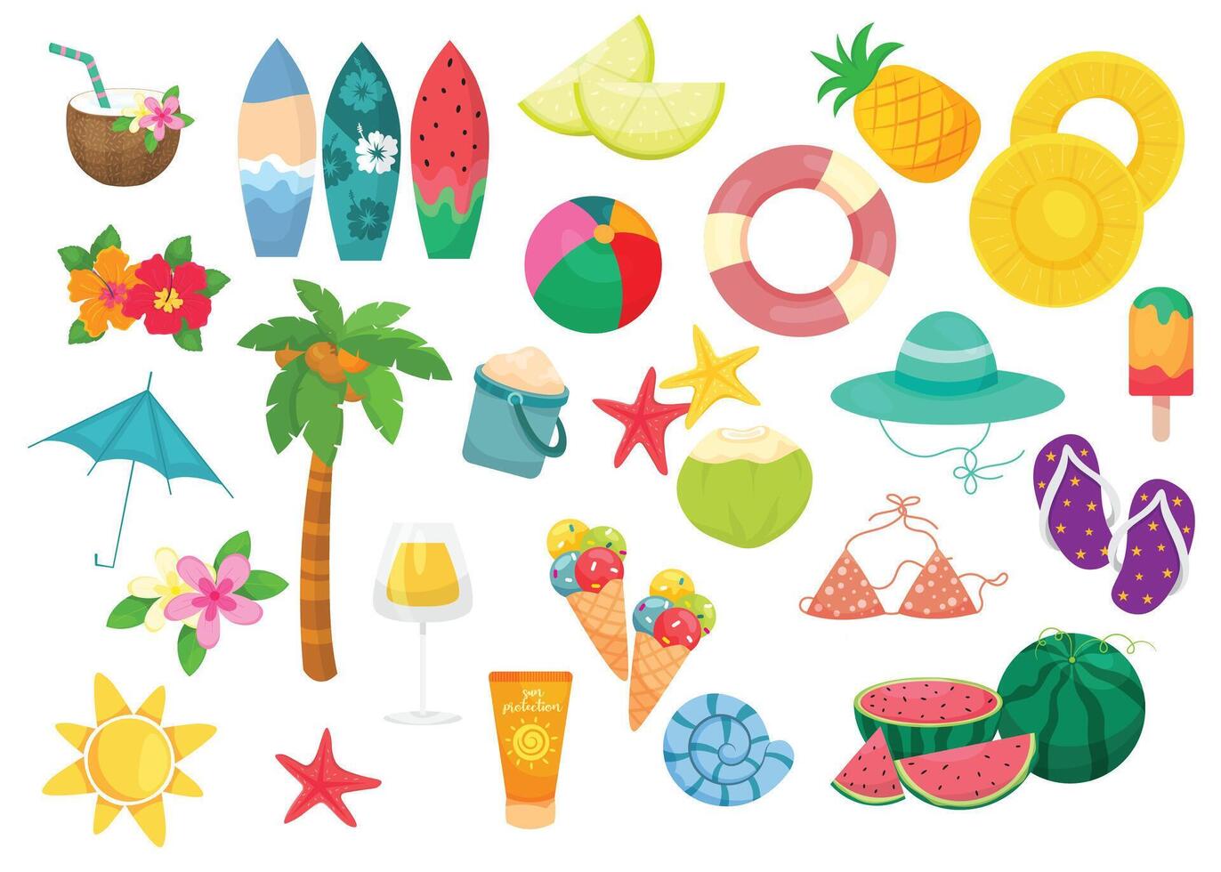 Summer background, post,posters, elements, summer background vector