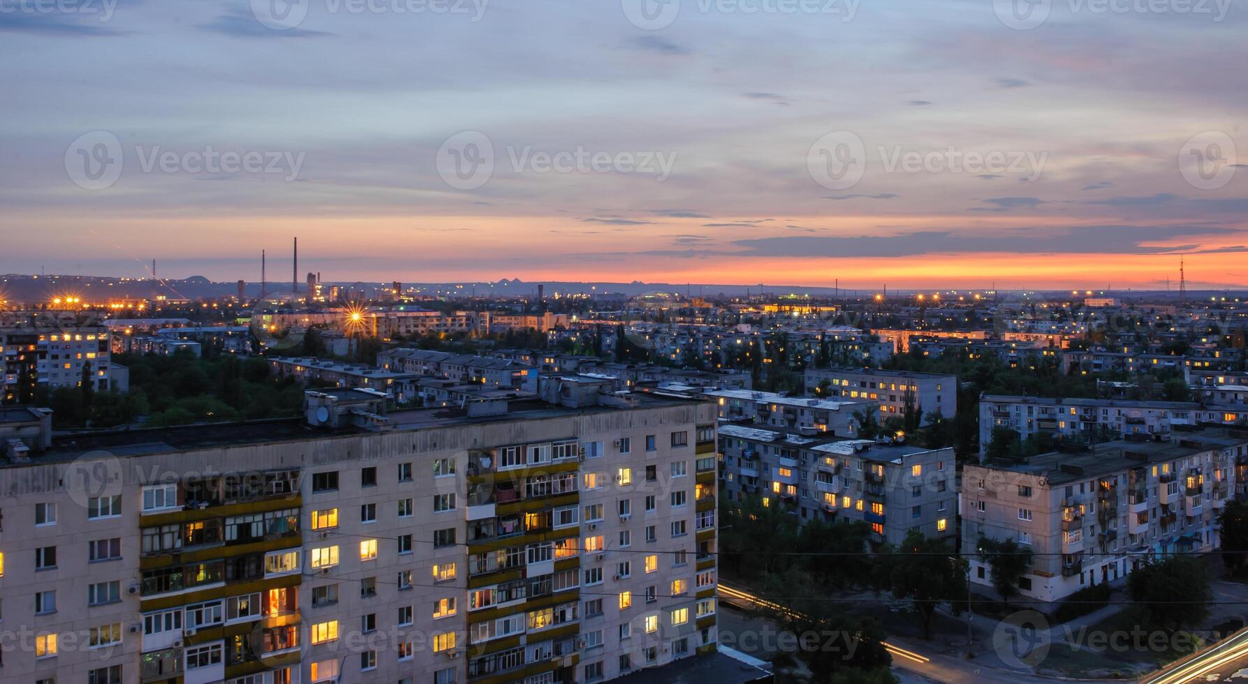view from the roof of the evening Severodonetsk before the war with Russia 3 photo