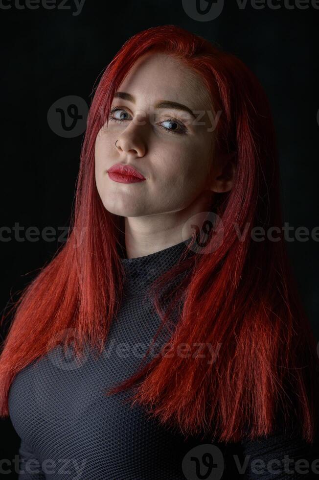 portrait of a sexy beautiful cute girl with red hair 1 photo