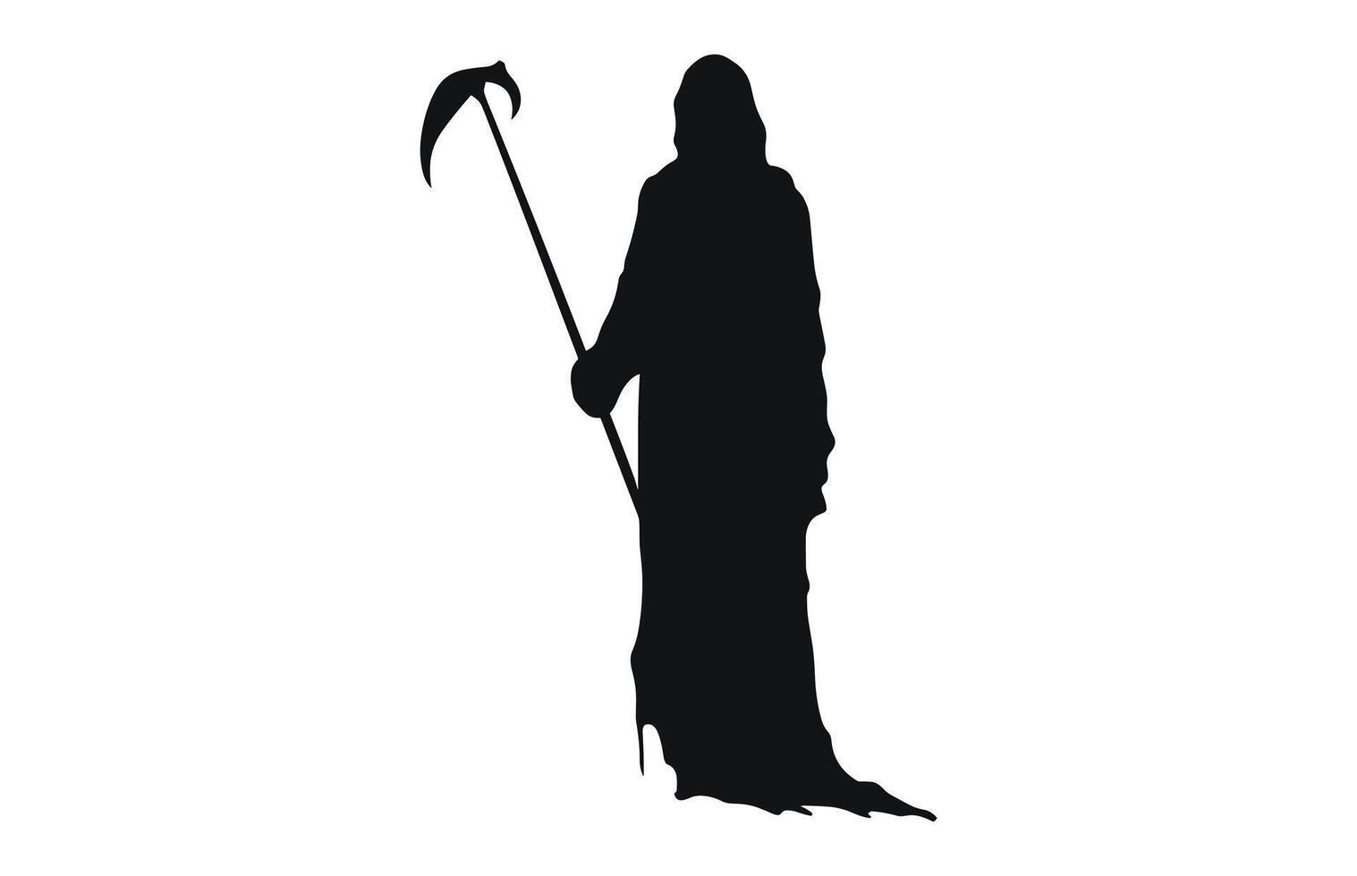 Grim Reaper black Silhouette Clip art isolated on a white background vector