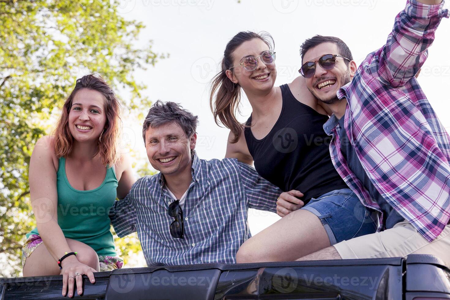 group of young adults have fun photo
