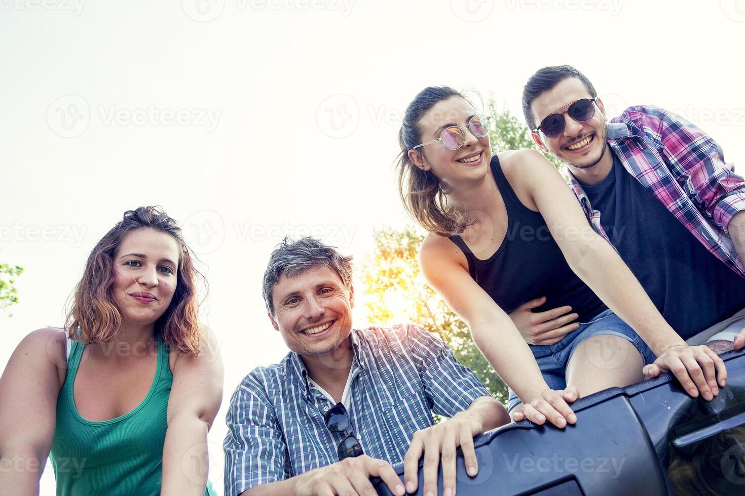 group of young adults have fun photo