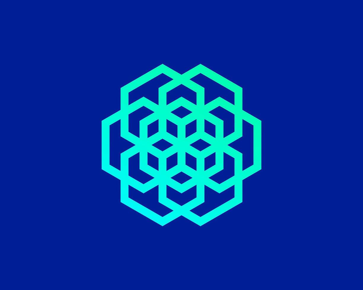 Geometric shape hexagon logo design. vector