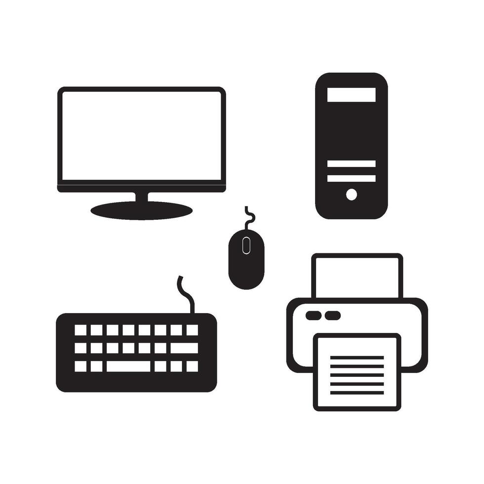 computer set icon vector