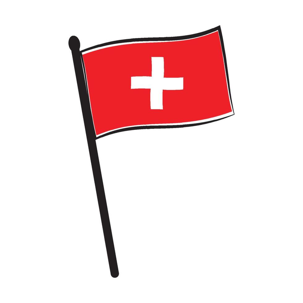 swiss flag icon vector
