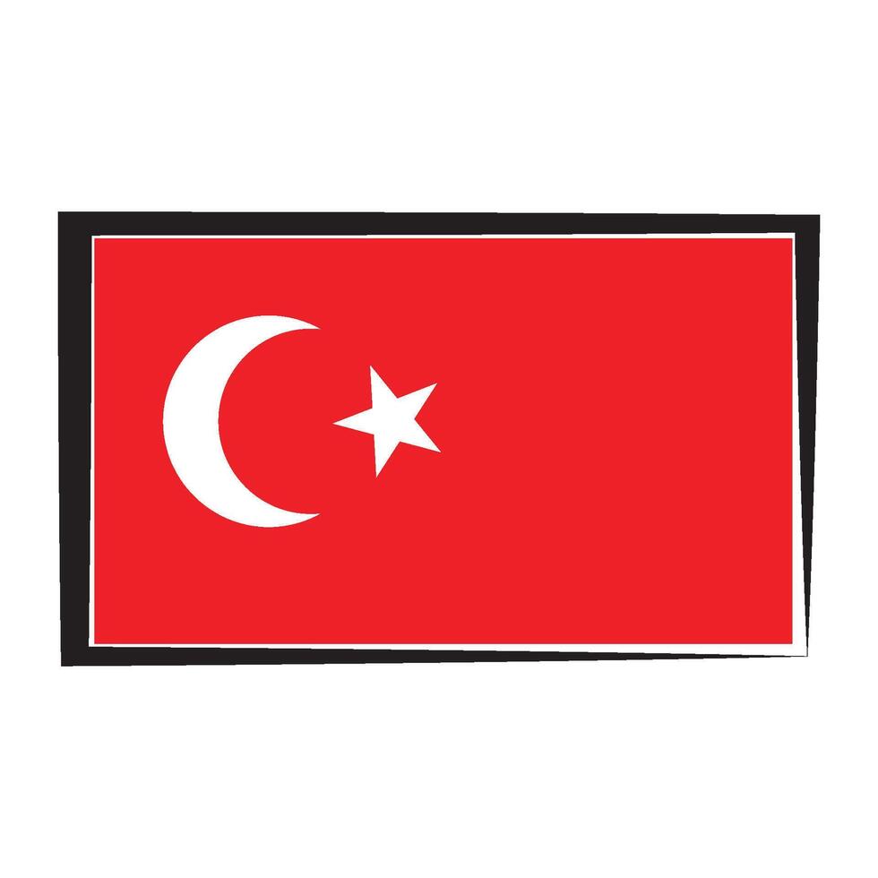 turkey flag icon vector