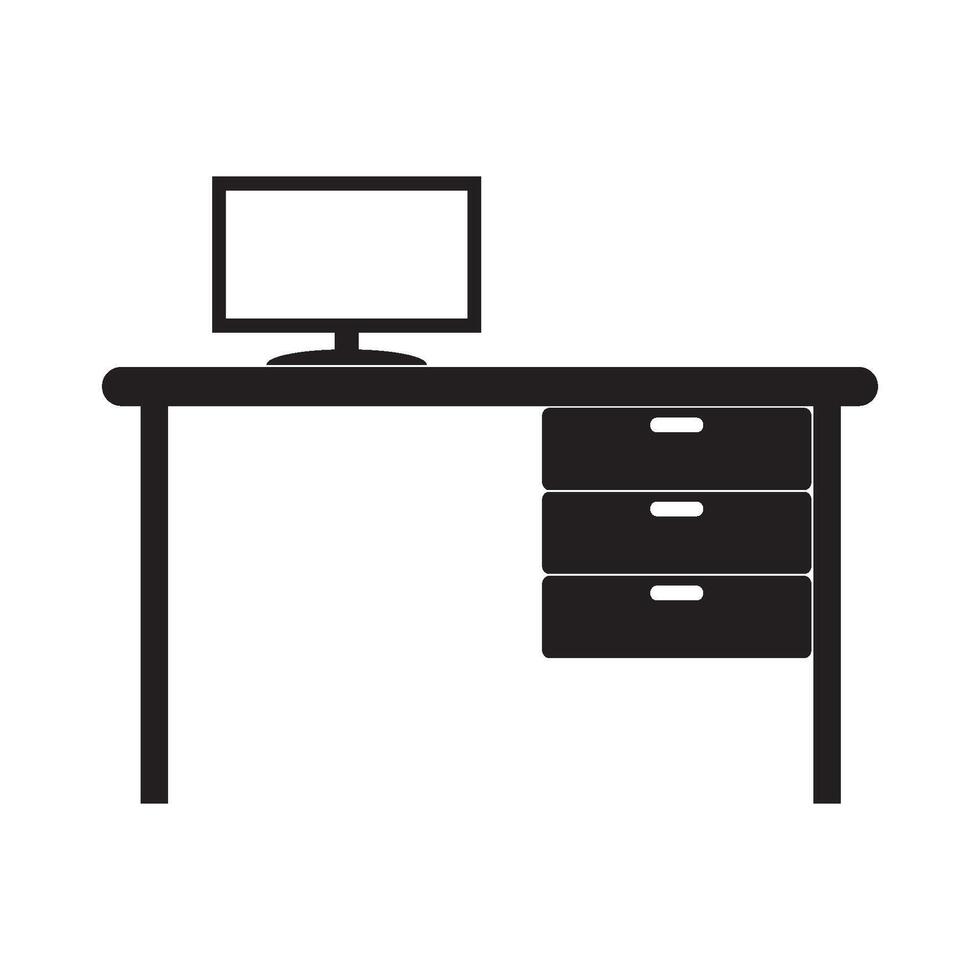 office desk icon vector