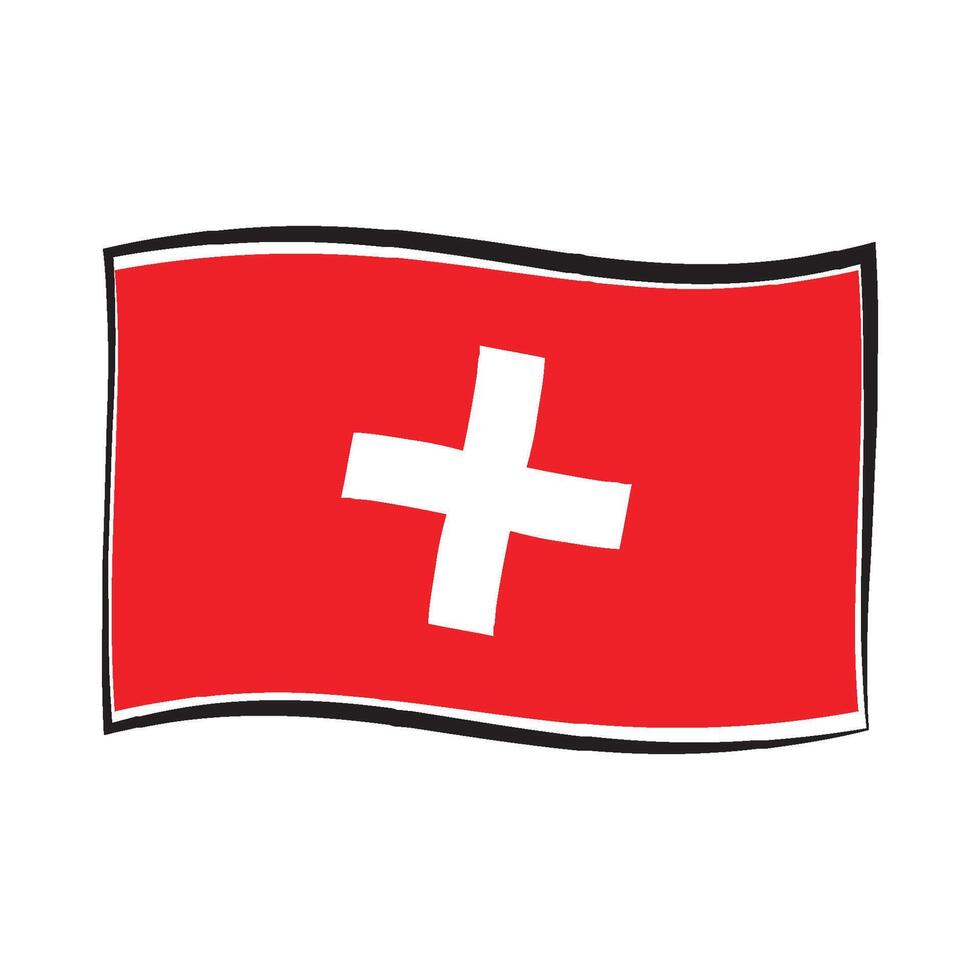 swiss flag icon vector