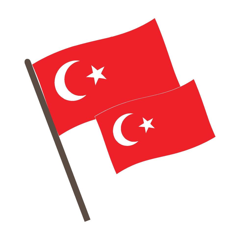 turkey flag icon vector