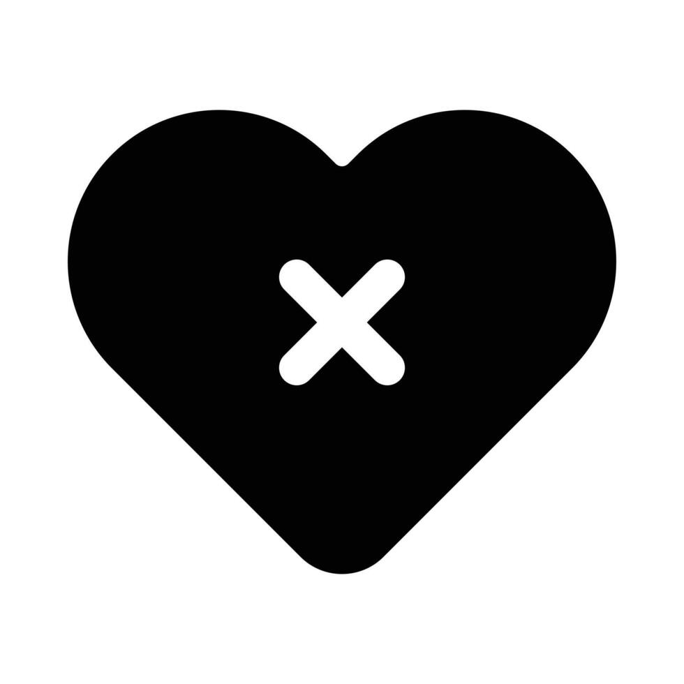 Simple Broken Heart glyph icon. The icon can be used for websites, print templates, presentation templates, illustrations, etc vector