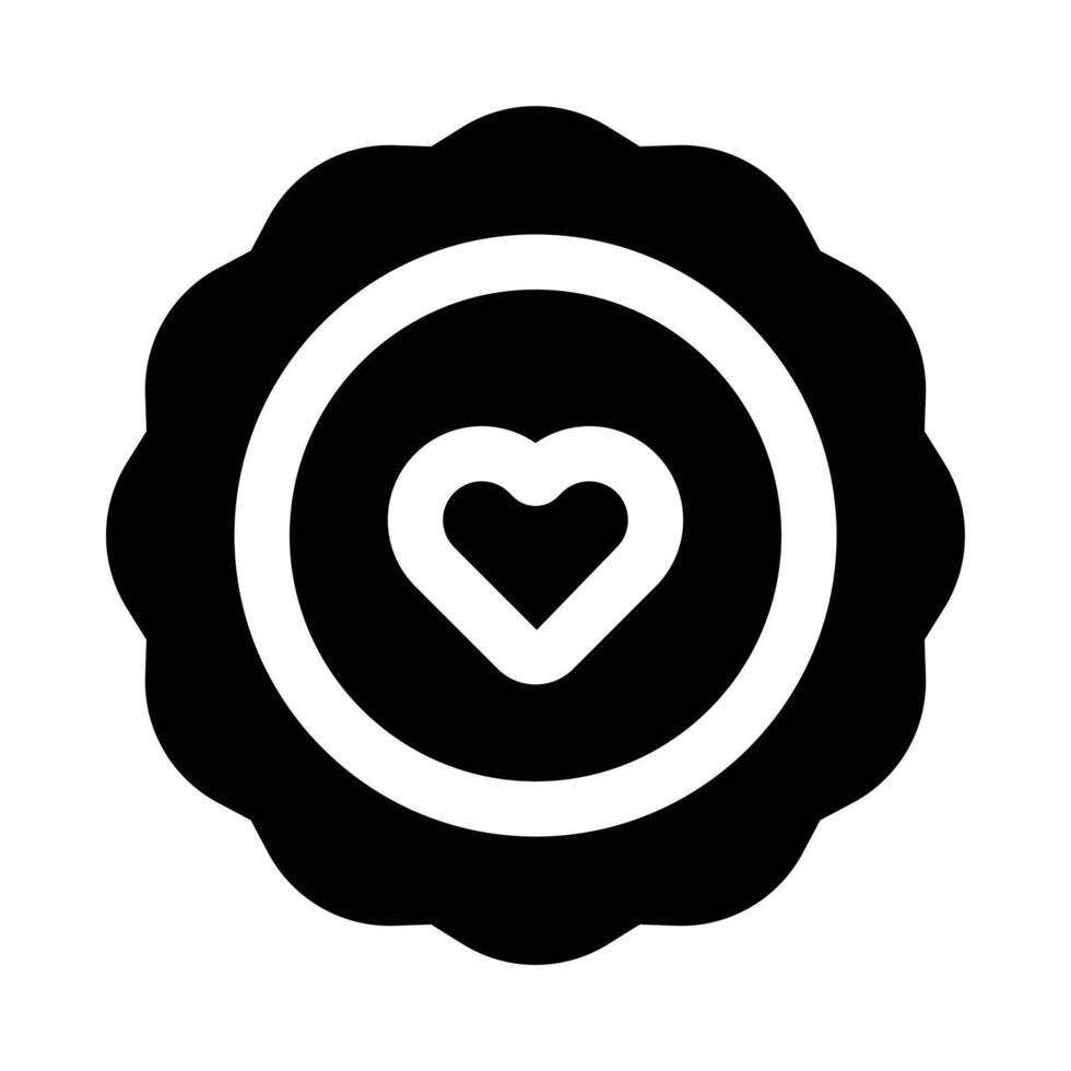 Simple Love Badge glyph icon. The icon can be used for websites, print templates, presentation templates, illustrations, etc vector