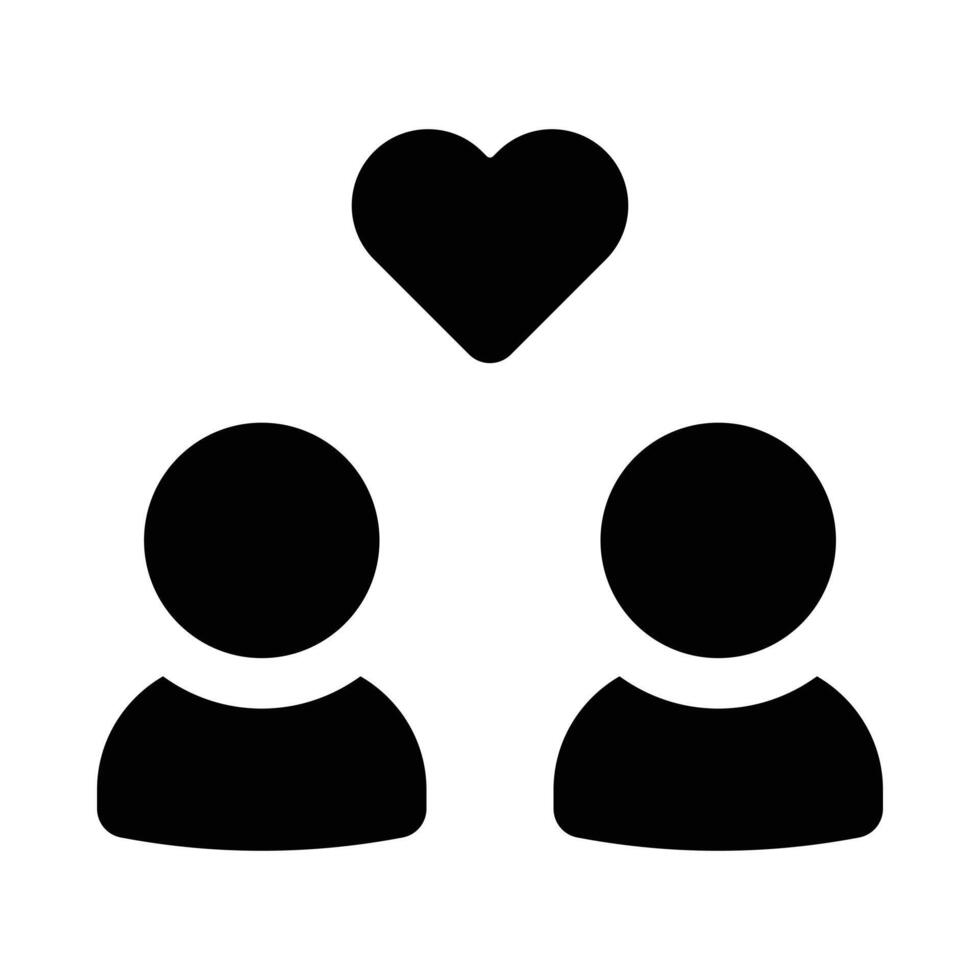 Simple Couple glyph icon. The icon can be used for websites, print templates, presentation templates, illustrations, etc vector