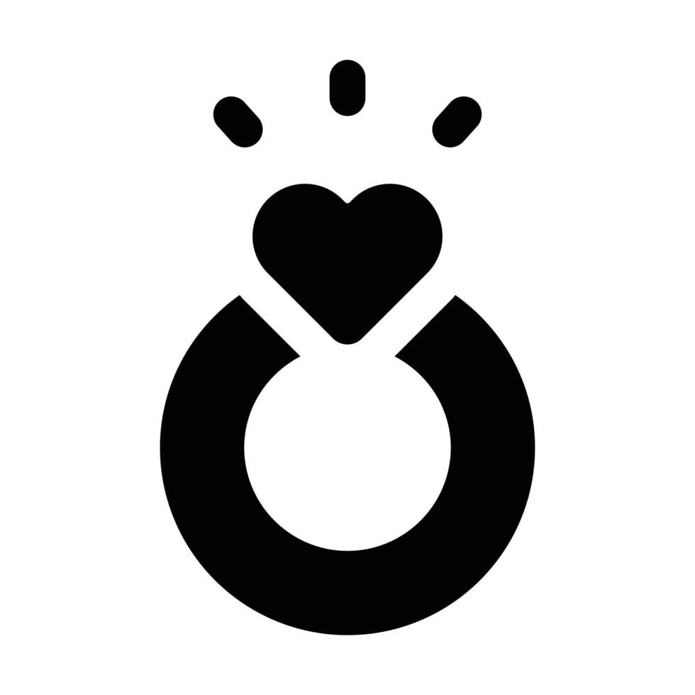 Simple Wedding Ring glyph icon. The icon can be used for websites, print templates, presentation templates, illustrations, etc vector