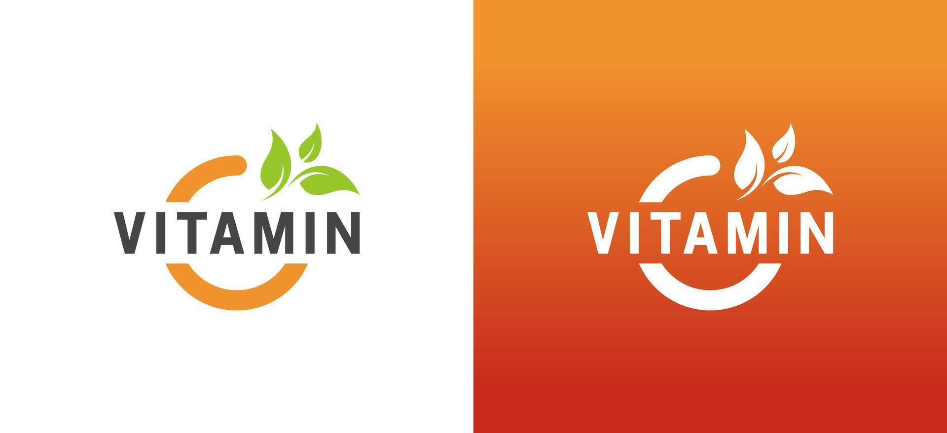 Natural vitamin C logo design with letter C symbol vector