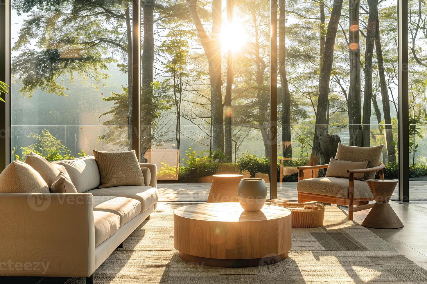 House with sofa, furniture interior design. Room in home, living modern green couch. White apartment photo