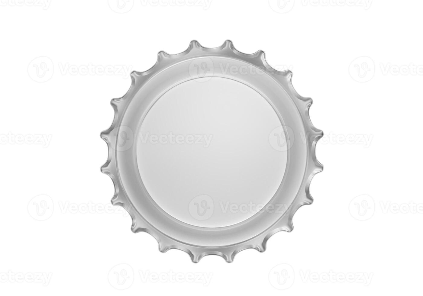 Top view. Silver bottle cap isolated on white background photo