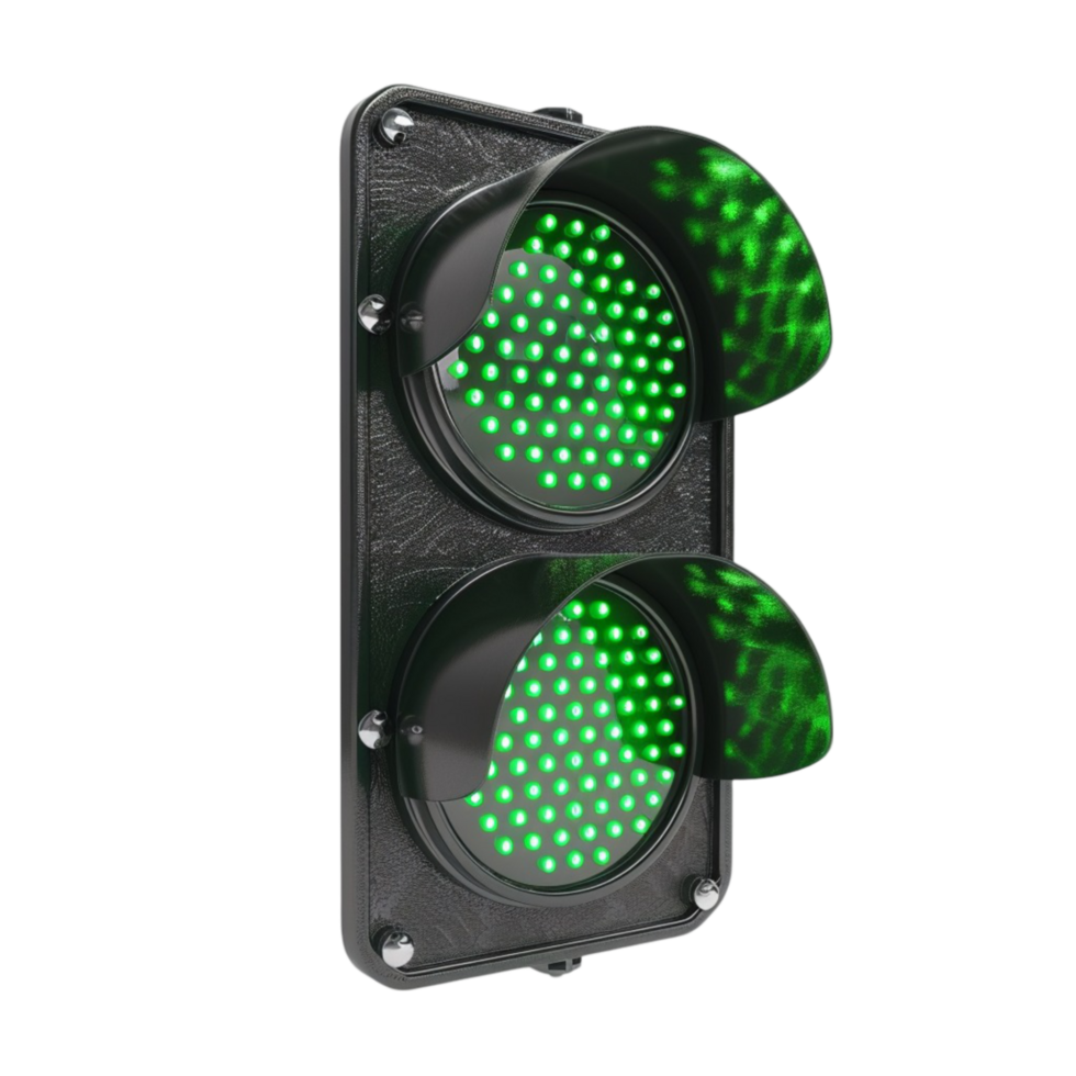 green traffic light on a transparent background. png