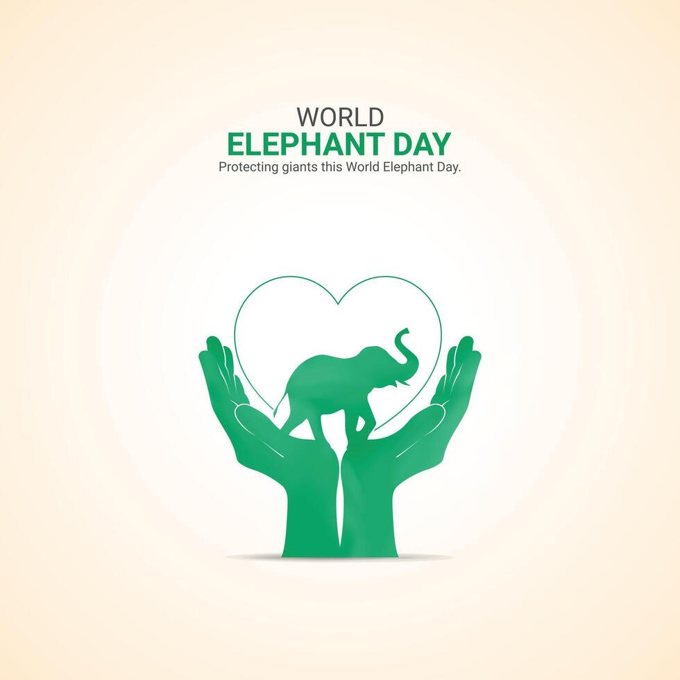 World Elephant Day Creative Ads Design. Elephant Day cartoon icon isolated on Template for background. Elephant Day Poster, . illustration, August 12. Important day vector