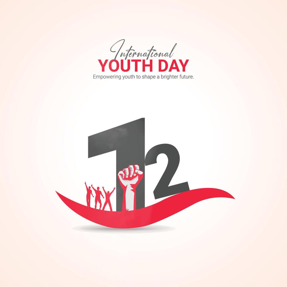 International Youth Day creative ads Design. Youth Day icon isolated on Template for background. Youth Day ads Poster, , illustration, August 12. Important day vector