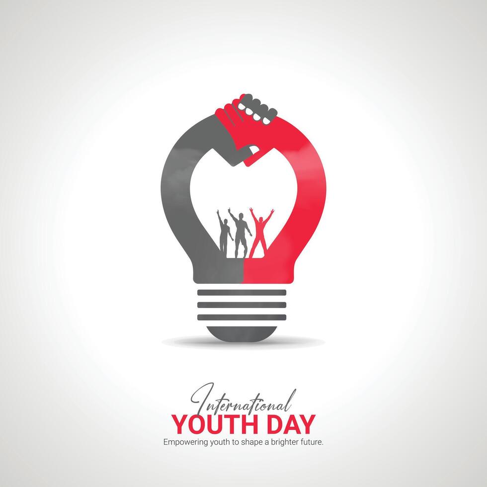 International Youth Day creative ads Design. Youth Day icon isolated on Template for background. Youth Day ads Poster, , illustration, August 12. Important day vector