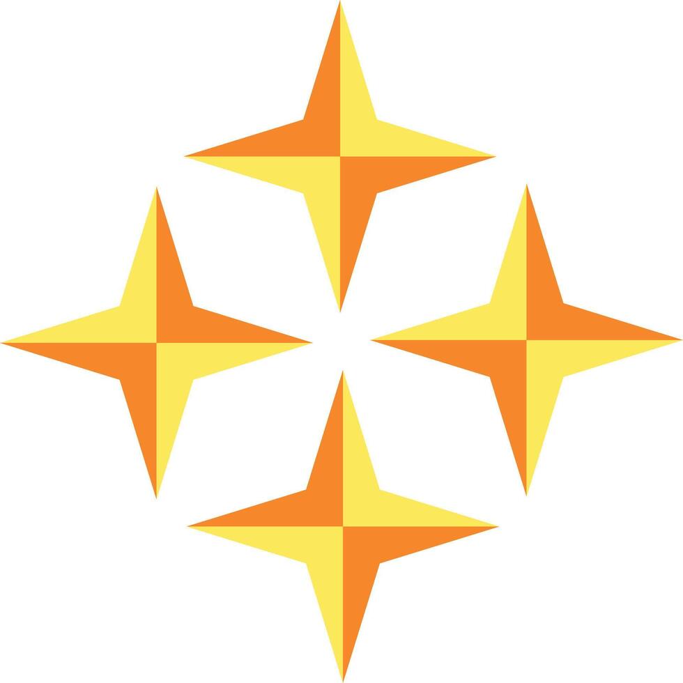 Four stars with four points vector