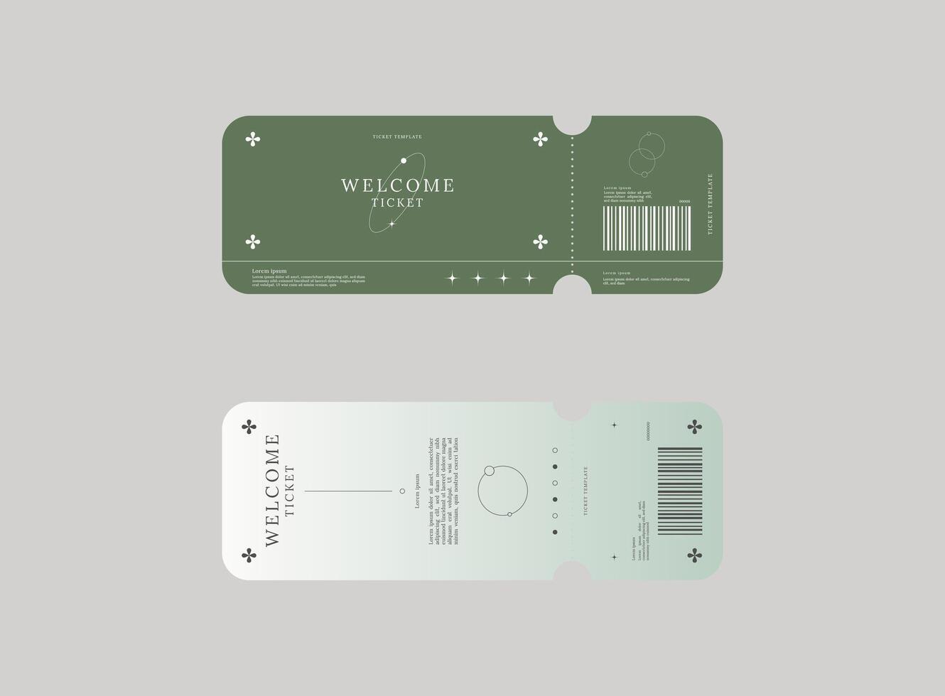 Event ticket template set. template illustration. vector
