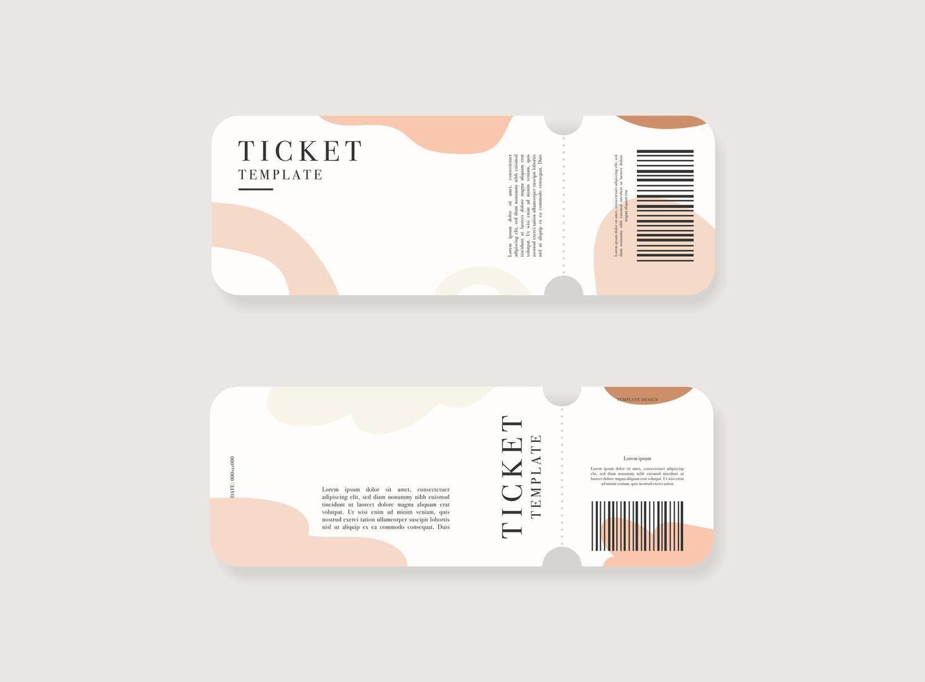 Event ticket template set. template illustration. vector