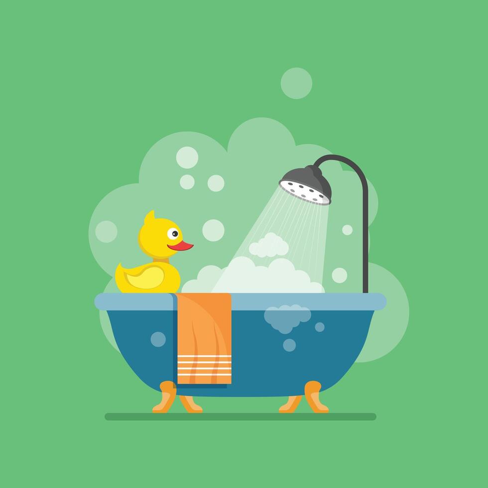 Bath icon in flat style. Bathroom illustration on isolated background. Bathtub sign business concept. vector