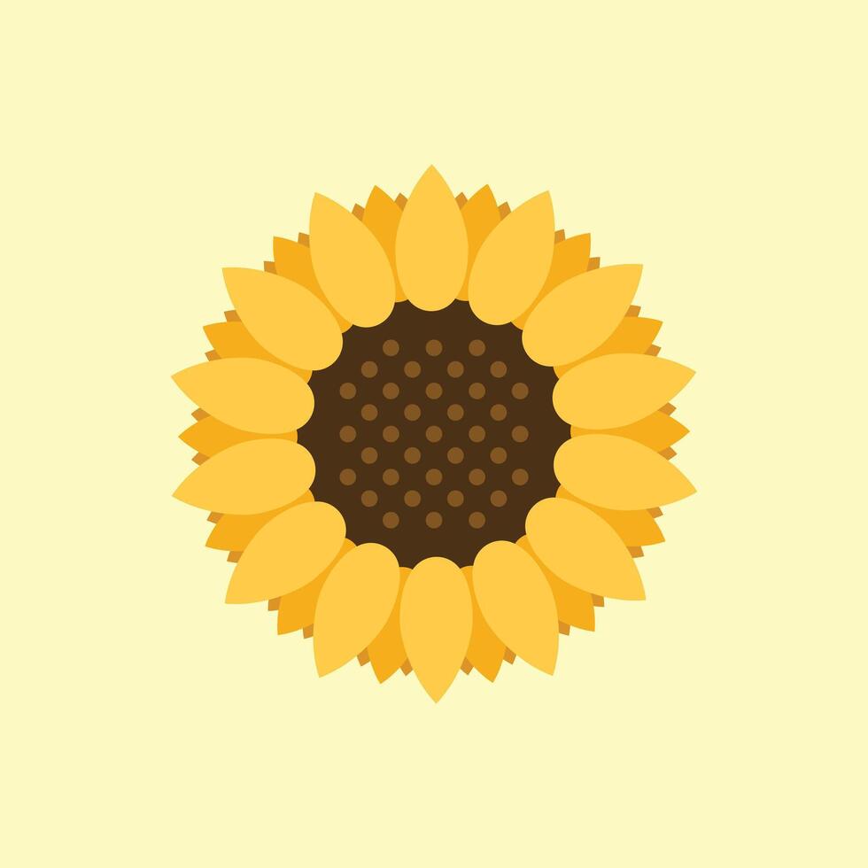 Sunflower icon in flat style. Flora illustration on isolated background. Sunflower sign business concept. vector