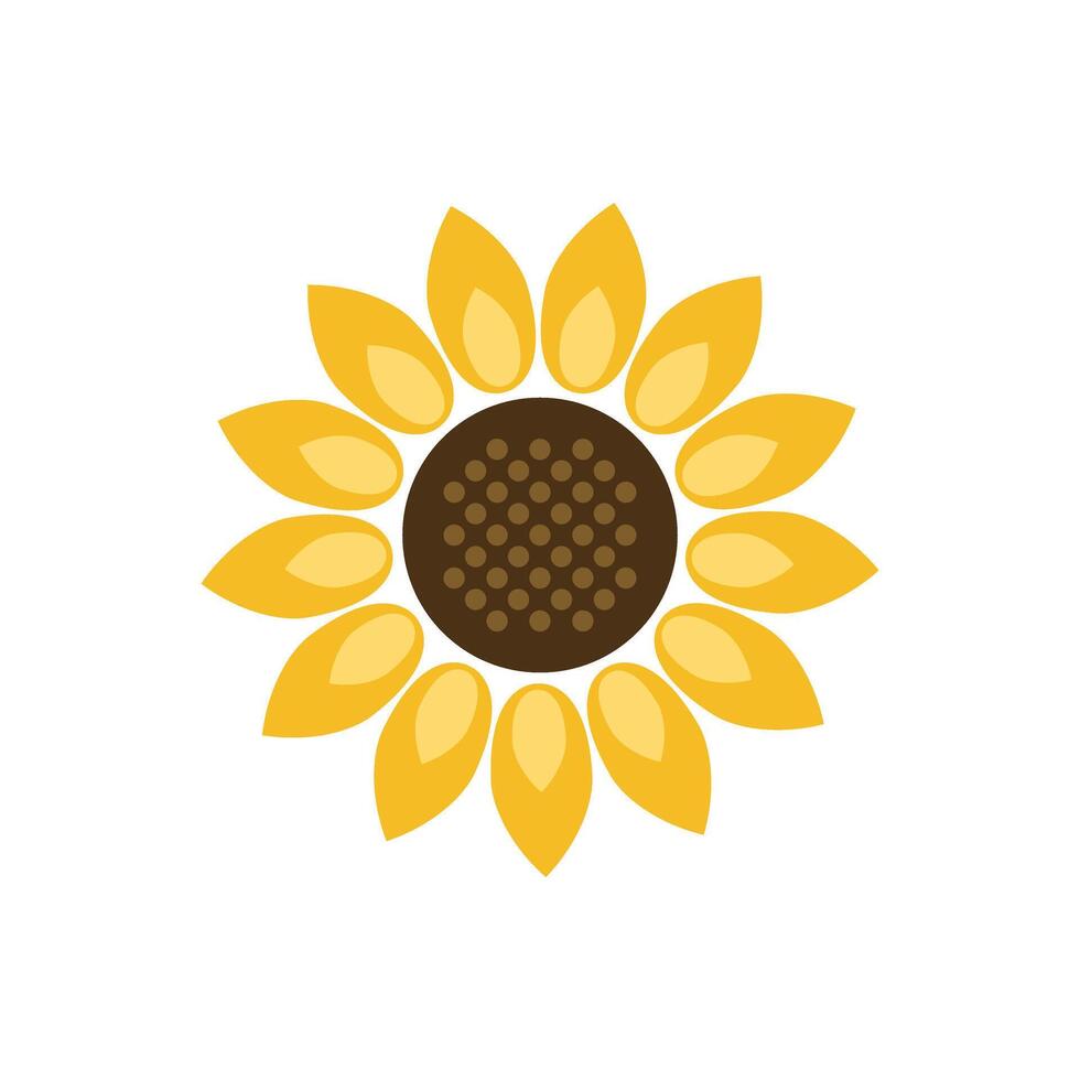 Sunflower icon in flat style. Flora illustration on isolated background. Sunflower sign business concept. vector