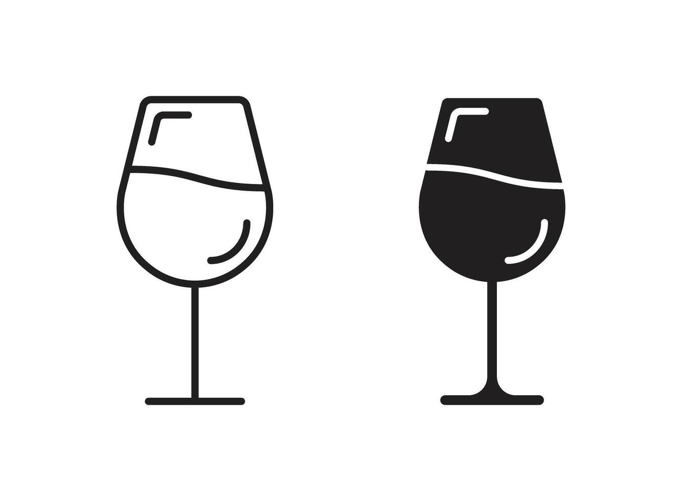 Wine bottle with glass icon in flat style. Alcohol drink illustration on isolated background. Champagne beverage sign business concept. vector