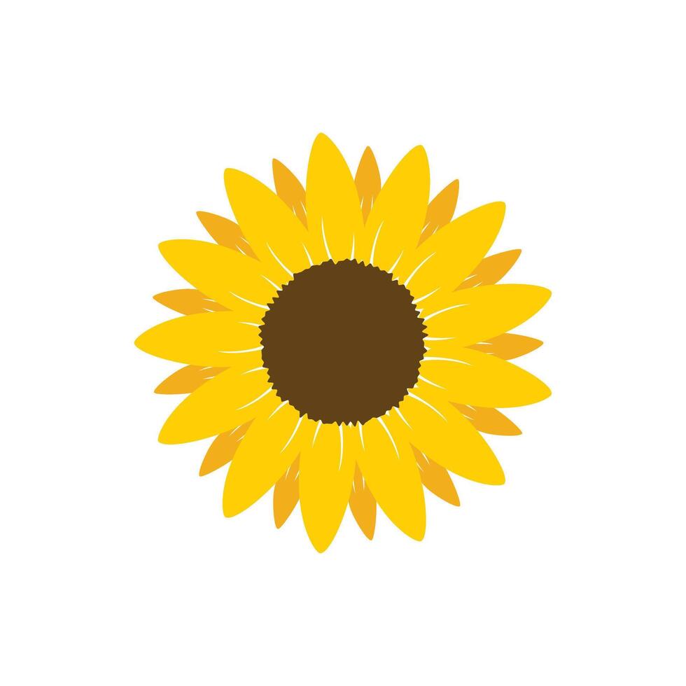 Sunflower icon in flat style. Flora illustration on isolated background. Sunflower sign business concept. vector