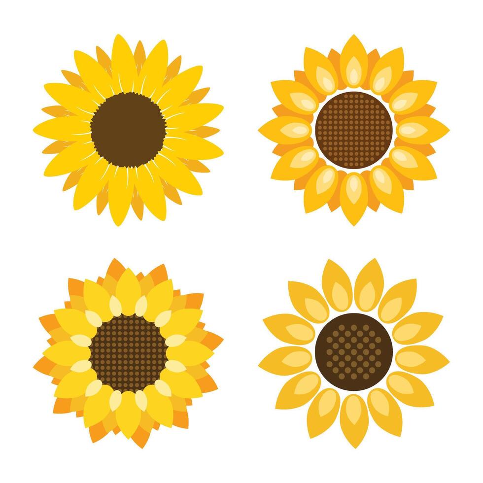Sunflower icon in flat style. Flora illustration on isolated background. Sunflower sign business concept. vector