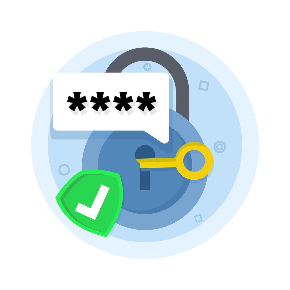 pin code password protection concept. concept of personal data protection, cyber security, antivirus, hacker and malware. for landing pages, blank state ui, infographics, icons, etc. vector