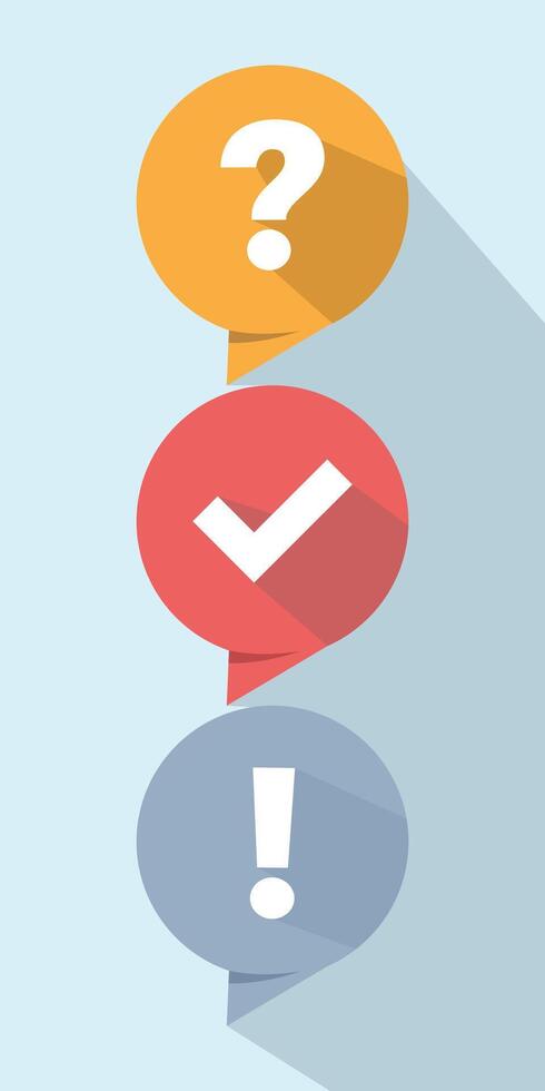 Quiz logo concept, questionnaire icon, poll sign, flat bubble speech symbol, social communication concept, chat, interview, voting, discussion, talk, team dialogue, group chat. vector