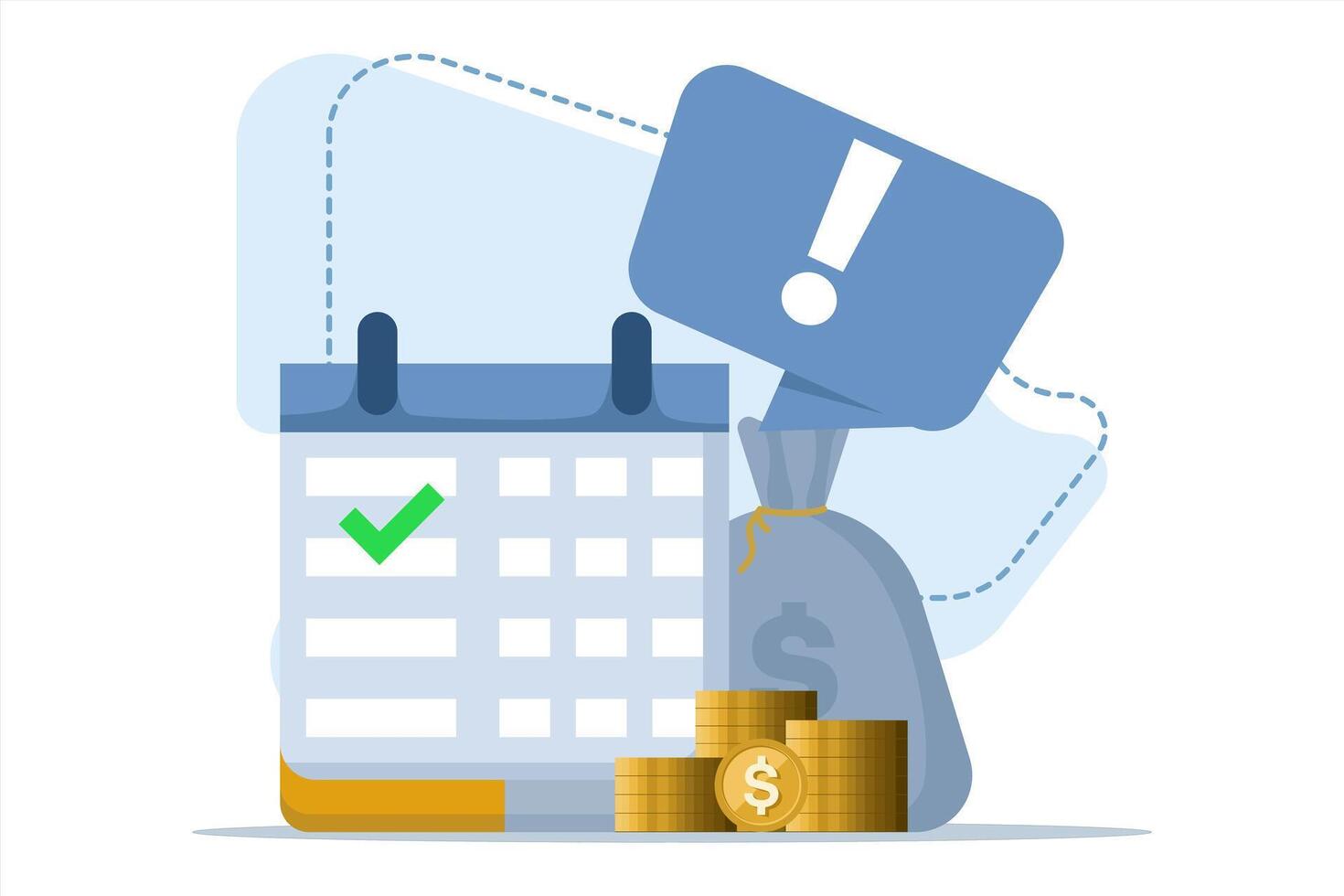 Salary Payment Ladder Concept successful automatic or recurring payment schedule agenda made on calendar and check mark, tax or credit bill time, loan date or budget income day, money plan. vector