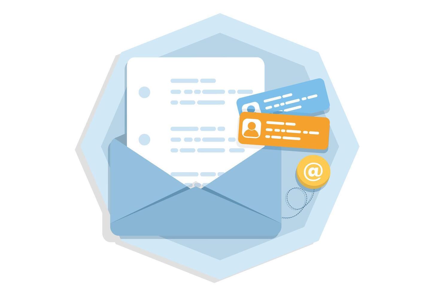 Email and message concept, email marketing campaign, online business strategy, Advertising, email newsletter, message, marketing material for landing page, banner, social media, infographic. vector
