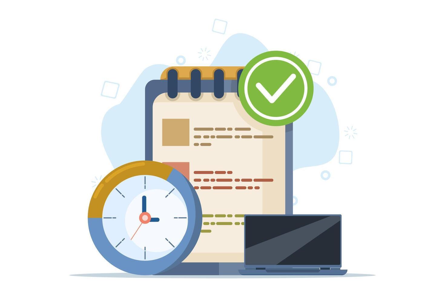 concept of task management, request management tools, to-do lists and deadlines. Effective planning, Work organizer, daily plan. Project manager tool, business, productivity online platform. vector