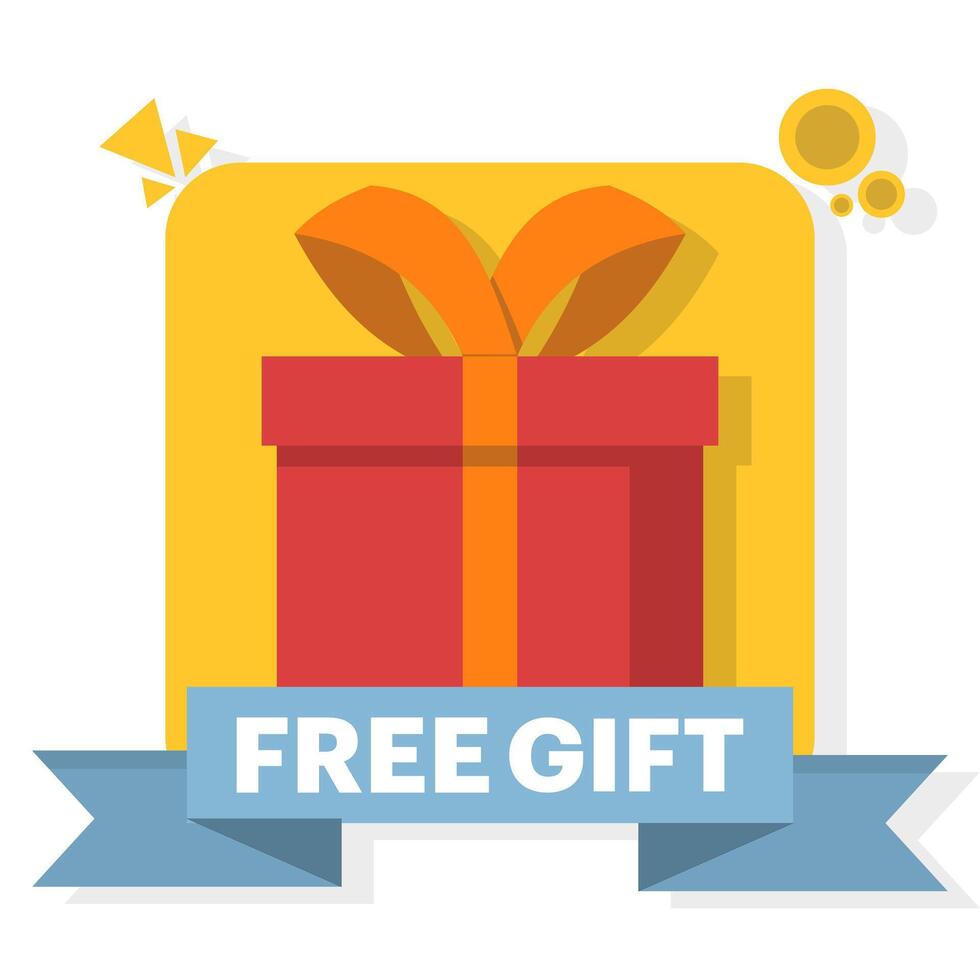 free gift frame icon template concept, flat design Gift cards and promotion strategies, gift vouchers, discount coupons and gift certificates concept. Web Illustration. vector