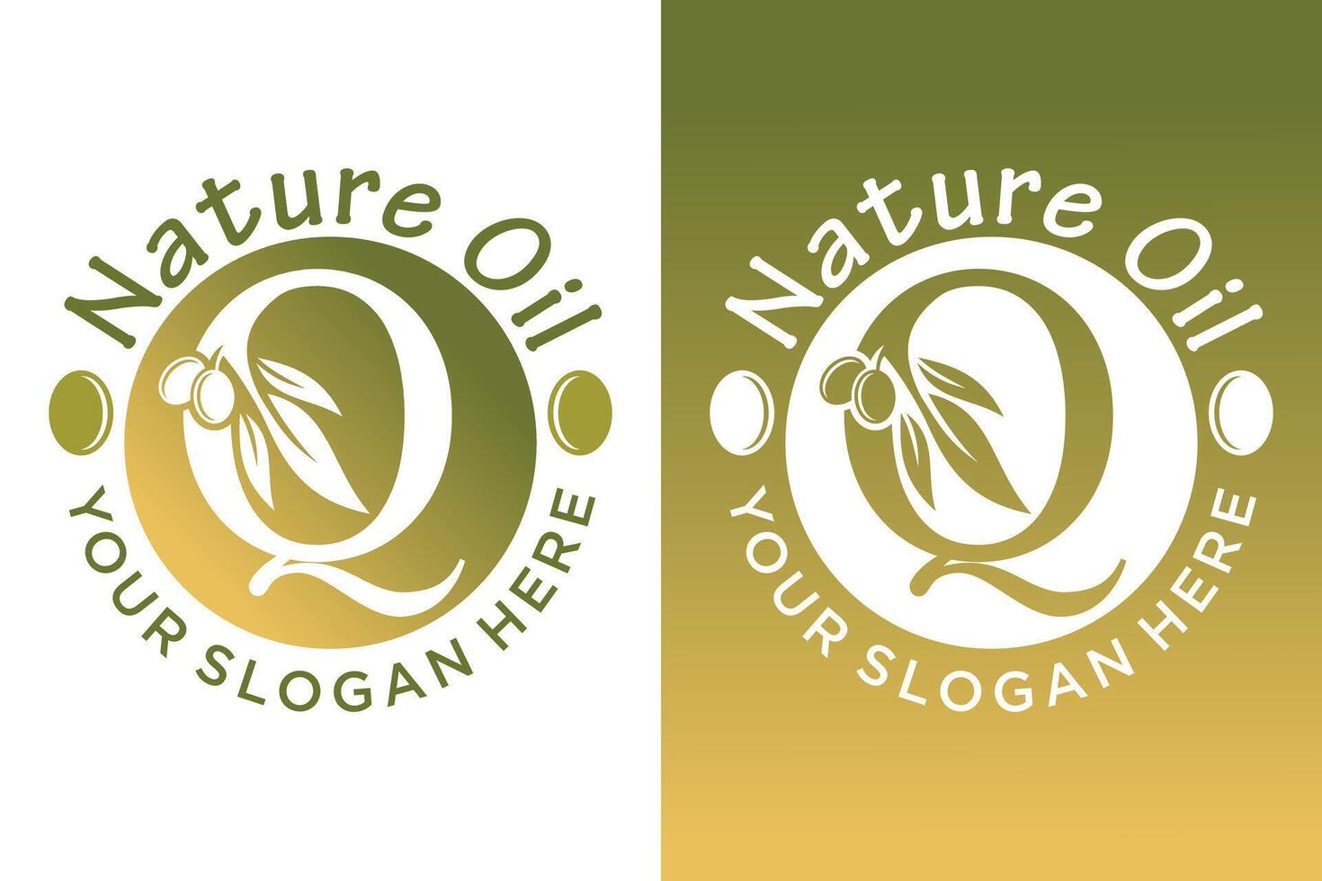 nature olive design with letter q modern concept vector