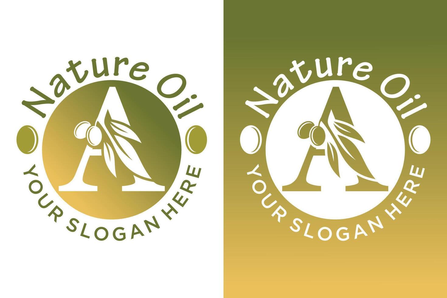 nature olive design with letter a modern concept vector