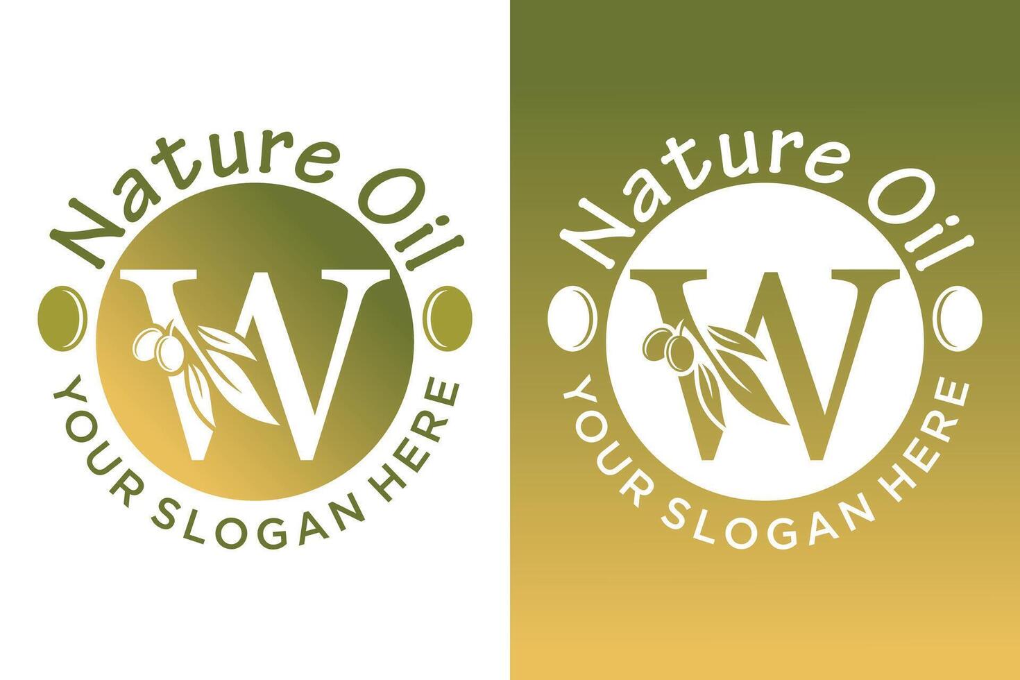 nature olive design with letter w modern concept vector