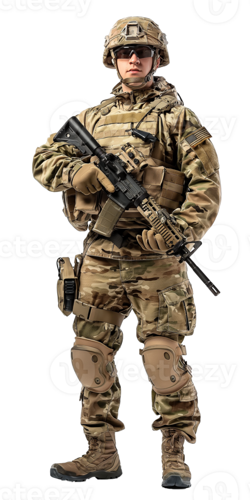 Fully Equipped Soldier isolated png