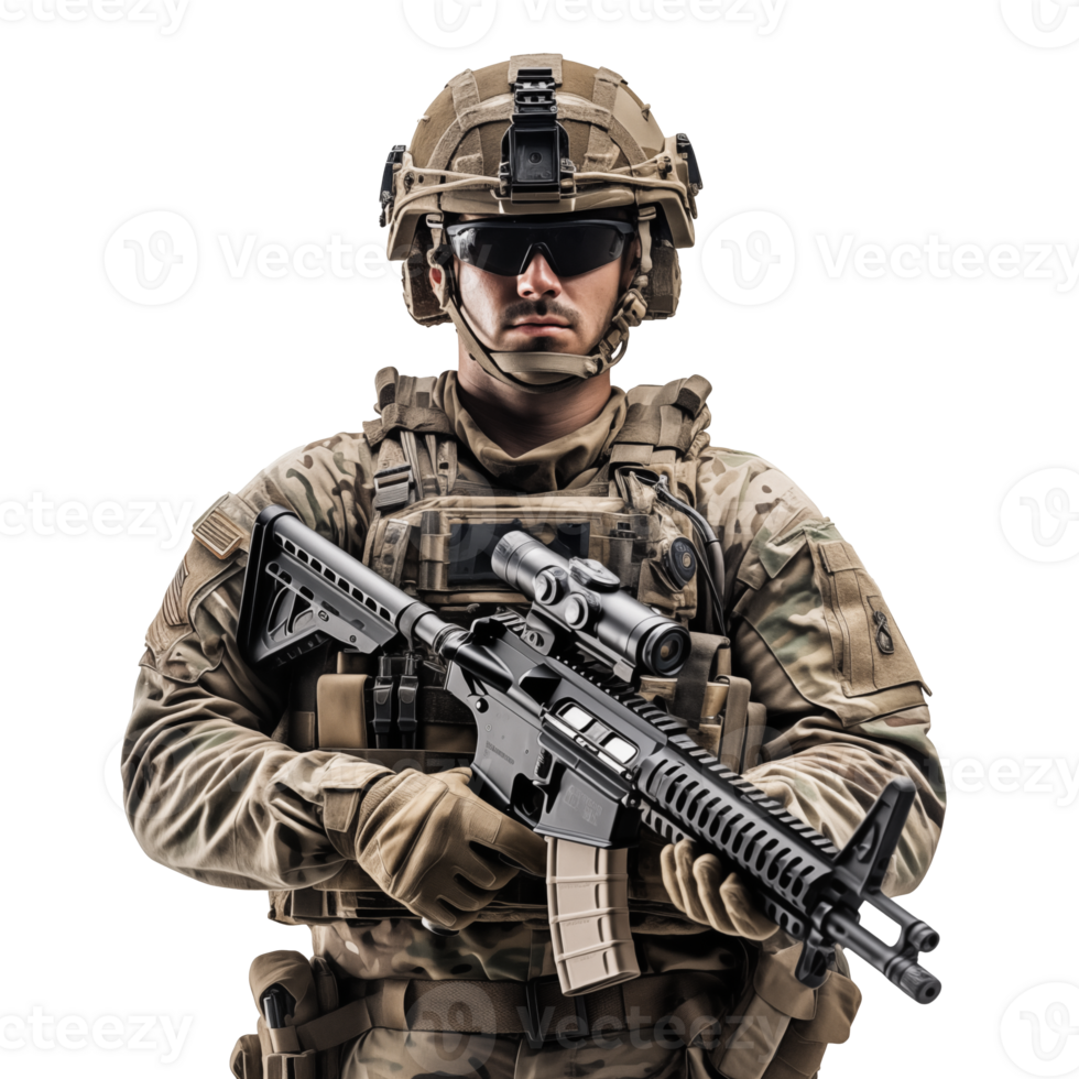 Fully Equipped Soldier isolated png