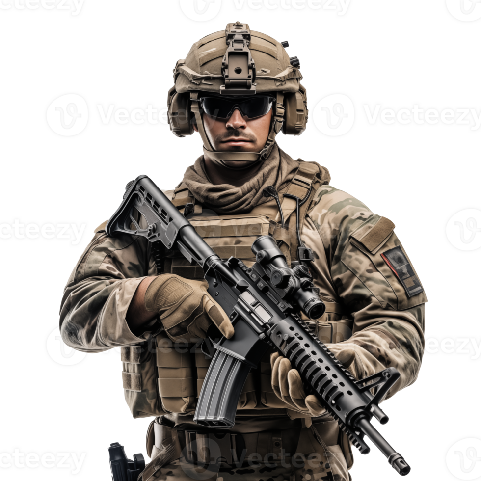 Fully Equipped Soldier isolated png
